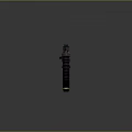 Futuristic Sci-Fi Weapon With Purple Yellow Mechanical Body And Tactical Rail Design