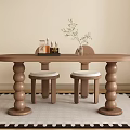 Modern Middle Style Dining Table and Chair 3d model