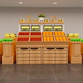 Supermarket Shelf Fruit and Vegetable Rack Fruit and Vegetable Rack Fresh Area Scene Pile Heap Wenchuang Department Store 3d model