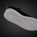 Nike Air Force 1 Black Leather Sneakers With White Sole And Gray Laces