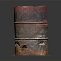 Rusty Red And Black Oil Drum As Old Household Storage Container