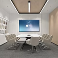 Bright Modern Minimalist Office Reception Area With Custom Brand Logo Wall And Spacious Open Workspace