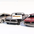 Three Rusty Old Vintage Cars With Classic Design And Weathered Exterior