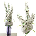 Stunning White Flowers In Decorative Vases With Green Stems And Leaves