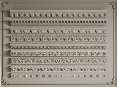 French Line Gypsum Line Gypsum Top Line Ceiling Corner Gypsum Line Combination 3d model