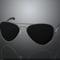 Stylish Aviator Sunglasses With Silver Frame And Black Lenses Fashion Accessory