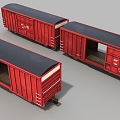 Train car old train red train 3d model