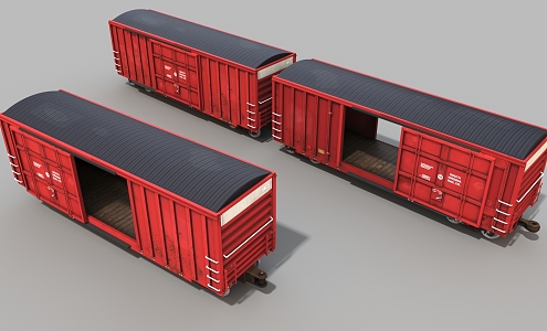 Train car old train red train 3d model