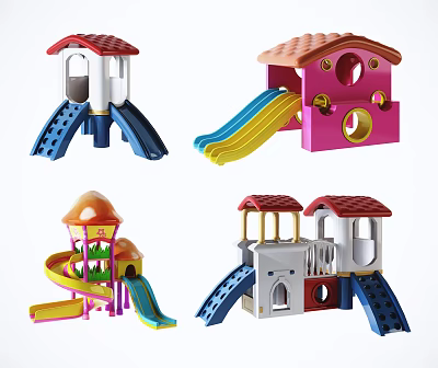 Modern slide children's amusement park slide 3d model