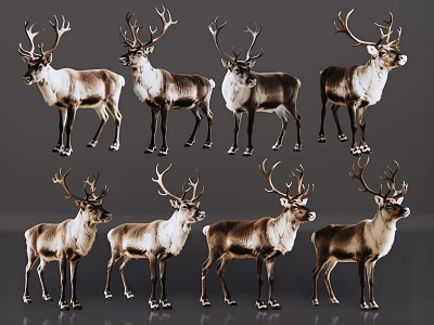 2D Animal Reindeer Zoo Wildlife Animal World Wild Animals 3d model