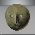 Traditional Decorative Stone Facial Mask with Handcrafted Rough Texture as Ethnic Clothing Accessory