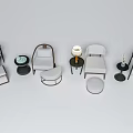 Contemporary Single Sofa Arrangement with Modern Side Tables Lamps and Decorative Vases