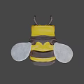 Game Animated Bee Character With Yellow Black Stripes Large Eyes And Wings