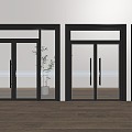 Modern glass single door glass double door entry door sliding door office glass door 3d model