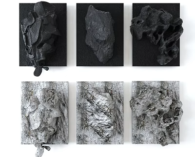 3D Textured Wall Decor In Different Colors And Shapes 3d model