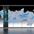 Commercial Display Equipment With Interactive Maps Charts And Data Visualization Panels 3d model
