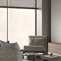 Modern Sofa Coffee Table Combination Multi-person Sofa Three-person Sofa Leisure Chair Sofa Chair Table Lamp Solid Wood Coffee Table 3d model