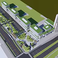 Modern Office Building Complex With Green Roofs Landscaped Areas And Tower Structure