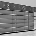 Modern Metal Display Shelf With Open Shelves And Wooden Panel For Retail Stores
