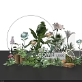 Floral Installation Design With Welcome Logo Butterfly Decoration Round Frame Colorful Flowers And Green Foliage