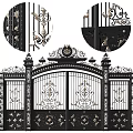 Ornate Wrought Iron Gate Design Featuring Elegant Carvings And Decorative Elements