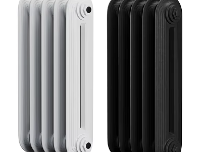 Modern White and Black Radiators with Sleek Contemporary Design for Home Heating Solutions 3d model