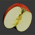 Juicy Ripe Red Apple Sliced Open Displaying White Flesh And Core