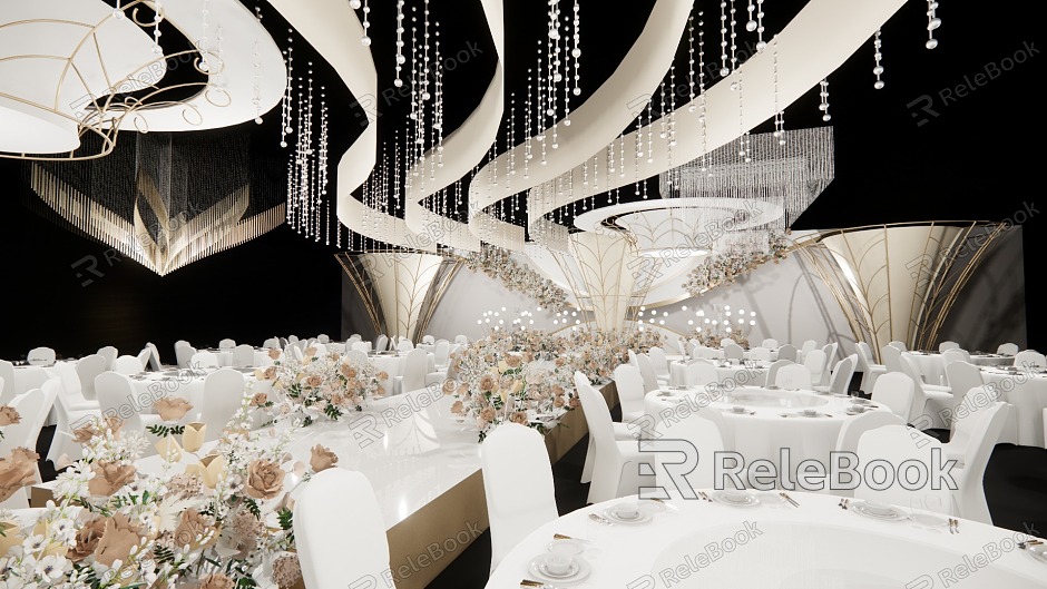 Modern Wedding Scene Wedding Champagne Cloth Mantle Props model