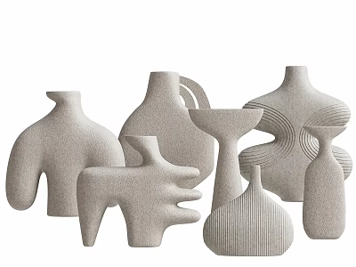 Modern Minimalist Decorative Ornament Set With Abstract Shapes And Matte Finish 3d model