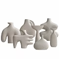 Modern Minimalist Decorative Ornament Set With Abstract Shapes And Matte Finish