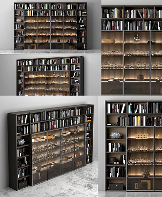 Modern bookcase 3d model