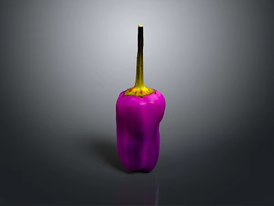 Fresh Purple Chili Pepper with Vibrant Color Isolated on Dark Background 3d model