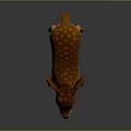 Cute Orange Deer Figurine with White Spots Standing 3D Model Design on Grey Background