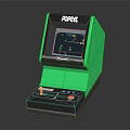 Retro Apollo Game Console With Green Body Control Panel And Screen Displaying Classic Game Graphics 3d model