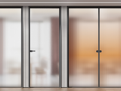 Modern Glass Door Minimalist Glass Door 3d model