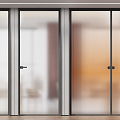 Modern Glass Door Minimalist Glass Door 3d model