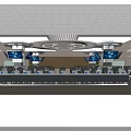 Modern Monitoring Room Interior With Control Consoles Multiple Screens And Workstations