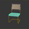 Modern Single Chair With Black Frame Woven Backrest And Pink Padded Seat