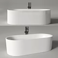 Modern White Freestanding Bathtub Interior Featuring Sleek Design And Black Faucet