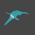 Vibrant Pixel Swordfish Leaping Over Beach In Sunset Seascape With Ocean