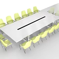 Contemporary Conference Table With Comfortable Rolling Chairs In Office Space 3d model
