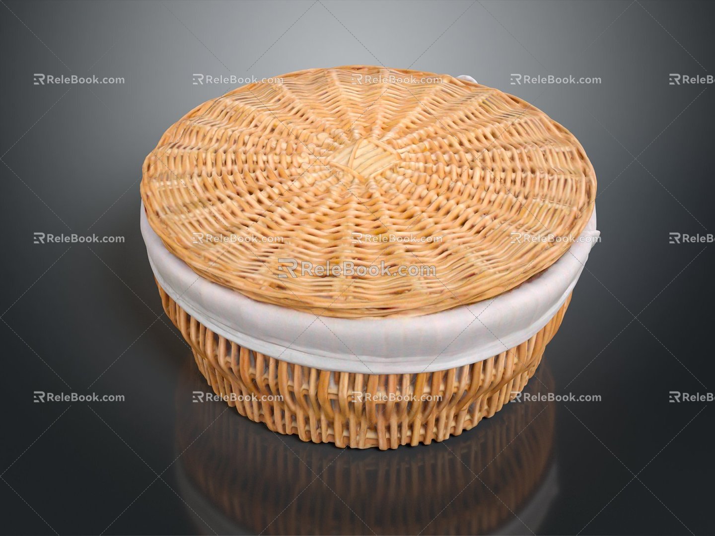 Modern Storage Basket Bamboo Basket Bamboo Basket Bamboo Blue 3d model