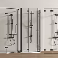 Modern Glass Shower Screens Design With Black Fixtures And Handles
