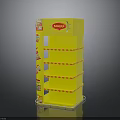 Yellow Kinder Retail Display Structure With Multiple Shelves And Product