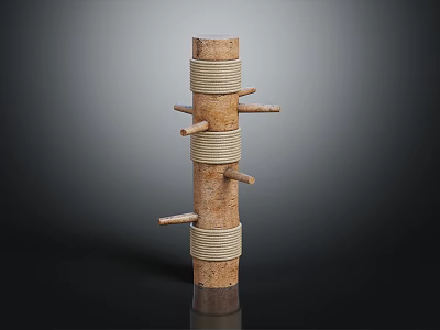 Cork Cylindrical Laboratory Equipment Featuring Wrapped Bands And Multiple Protruding Arms 3d model