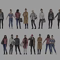Diverse Group of People in Different Casual Outfits and Various Standing Poses