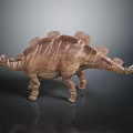 Stegosaurus Dinosaur With Plated Back And Spiked Tail Brown Striped Texture