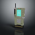 Military Green Handheld Electronic Device With Antenna Keypad And Display Screen