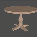 Wooden Round Side Table With Classic Pedestal Base And Petal Shaped Legs