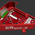 Interactive Zone Red Table Football Game with World Theme and Entertainment Elements 3d model